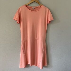 UTENOS Peach Stretch Jersey Knit Modal Asymmetric Hem Dress Size M